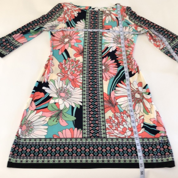 London Times Floral Print Knit Dress SZ 8 - Picture 6 of 10